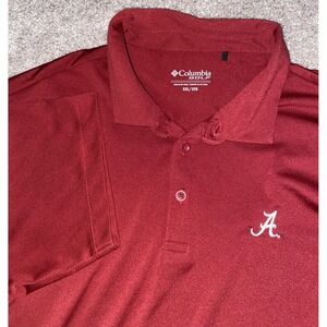 Columbia Golf Polo Alabam Crimson Tide Mens 2XL Short Sleeve NCAA Performance
